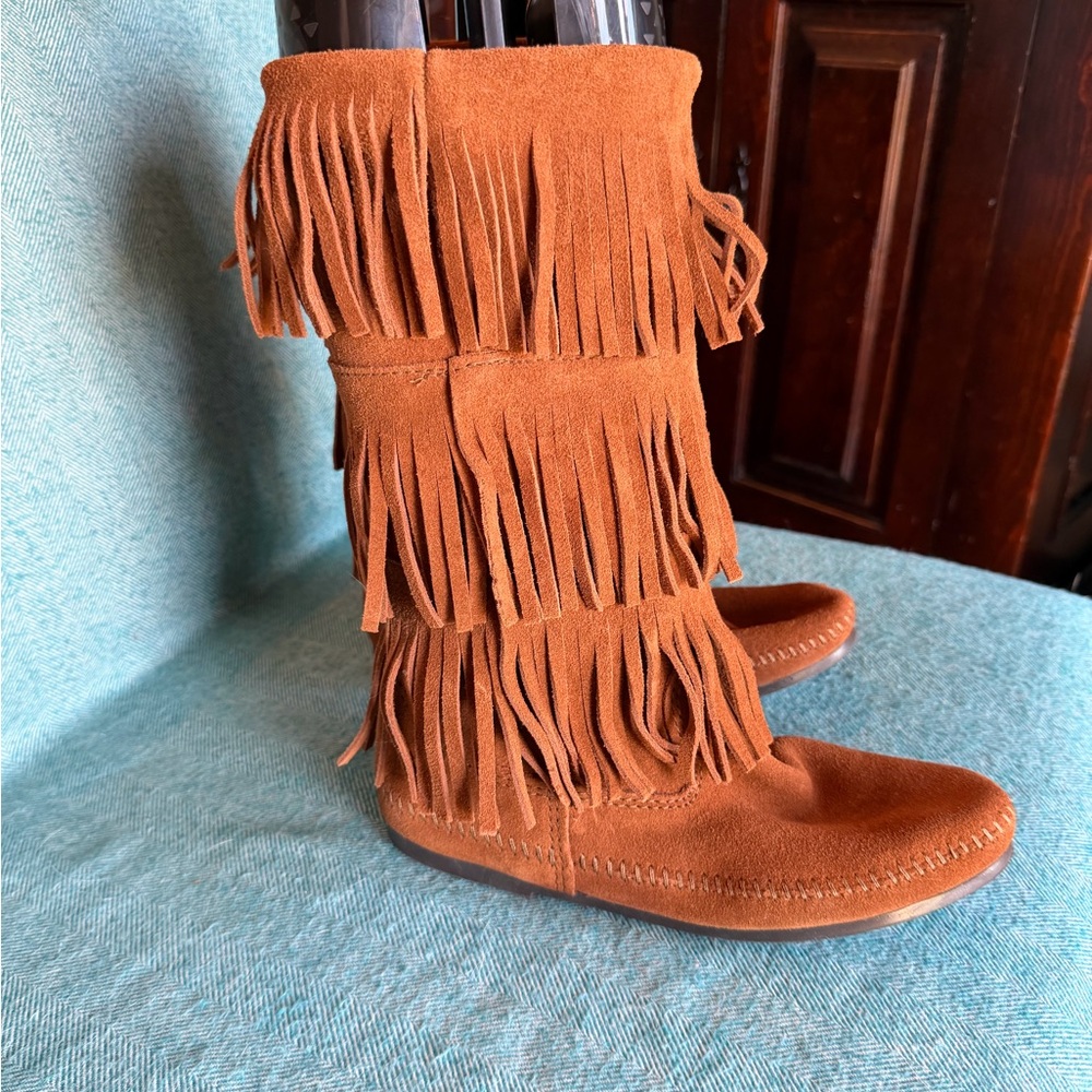 Minnetonka Fringe Moccasins - Brown